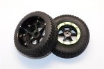 AXIAL Racing EXO Rubber Front Tires With Plastic 6 Poles Pattern Front Wheels & Alloy Outer Ring In Beadlock Design Of 12mm Hex Installed - 1pr set - GPM EX889F603/PW