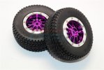 AXIAL Racing EXO Rubber Rear Tires With Nylon Rims Frame & Alloy10 Poles Beadlock Rims (12mm Hex Short Course Wheels)- 1pr set - GPM EX889R+1003R