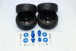 AXIAL Racing YETI Aluminum Front + Rear Hex Adapters+Rubber On-road Radial Tires With Plastic Wheels-24pc set - GPM YT88910/0823