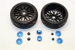 Rubber Radial Tires With Plastic Wheels With 12mm To 17mm Converter & 4mm & 5mm Wheel Lock - 2Pcs Set - GPM TRX88910/2