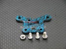 Kyosho Mini Inferno ST Graphite Linkage Plate Of Front Gear Box & Steering Plate With Screws & 3mm Lock Nut - 1pc set Blue Graphite - GPM GMIF015B