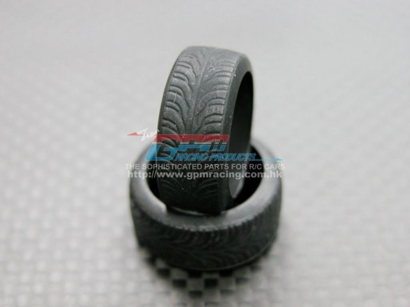 Mini-z AWD Rubber Front/Rear Radial Tires Shape-d(For Ori) 25 Degree - 1pr - GPM MZA892F/R25G