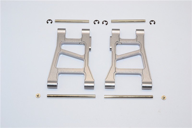 Tamiya DF-02 Alloy Front Lower Arm With Pins & 2.5mm E-clips & Delrin Collars & Screws - 1pr set - GPM DF2055