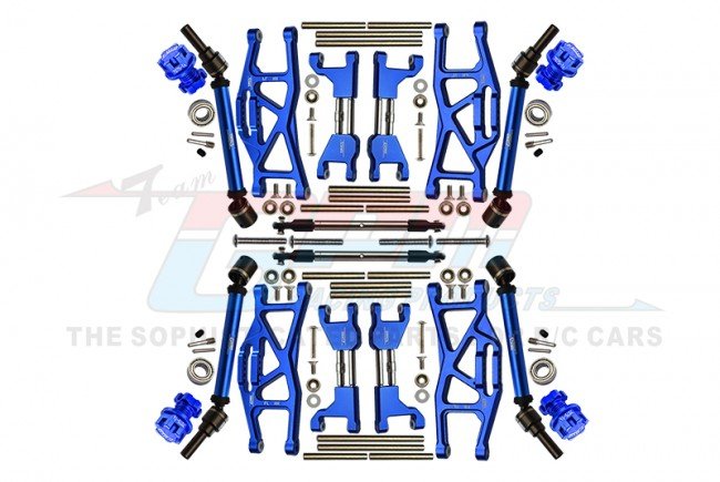 TRAXXAS MAXX MONSTER TRUCK Aluminum Front + Rear Upper+Lower Arms+Front + Rear Adjustable CVD Drive Shaft+Aluminum 7075-T6 Hex Adapter+Wheel Lock+Stainless Steel Adjustable Front Steering Tie Rod(widening Kit) - GPM TXMS100N